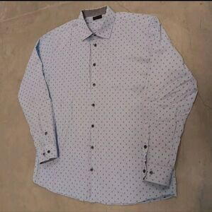 14TH & Union Men's Shirt Size XL Blue Trim Fit Long Sleeve Button Down Flip Cuff